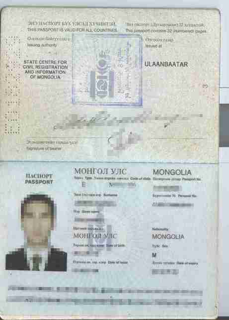 монгольский паспорт для перевода на русский