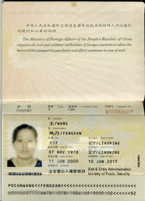образец китайского паспорта